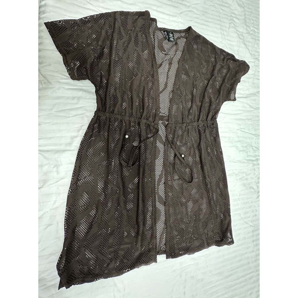ANNE COLE REACTION WOMENS CROCHET COVER UP SIZE L